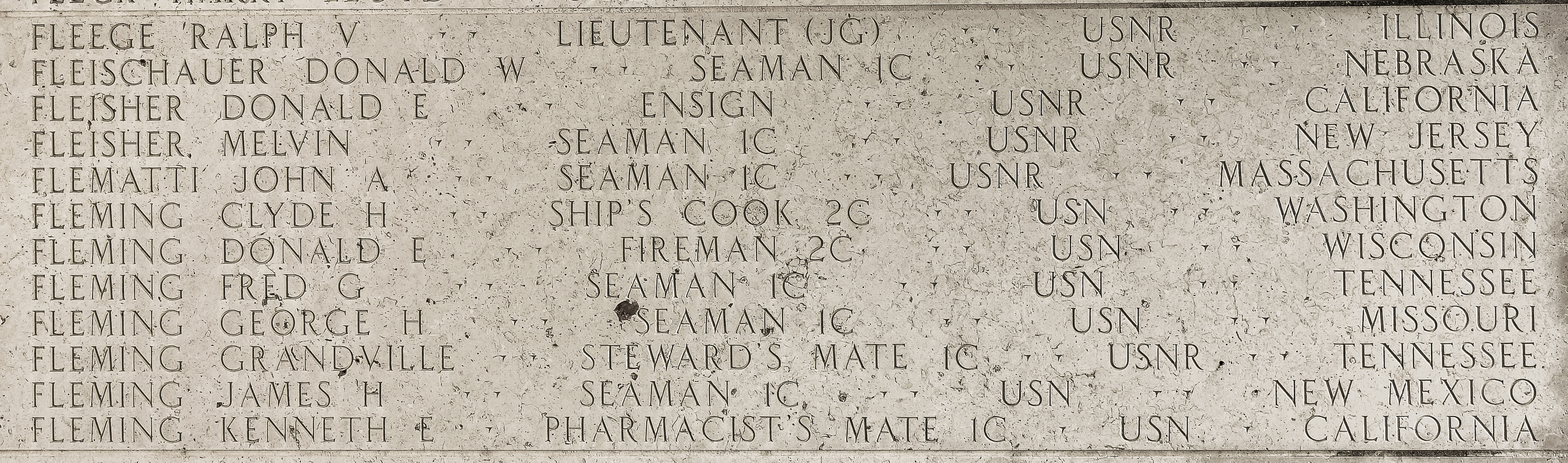 Kenneth E. Fleming, Pharmacist's Mate First Class
